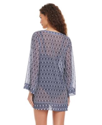 Women's Front Tie V-Neck Swim Cover Up Shirt