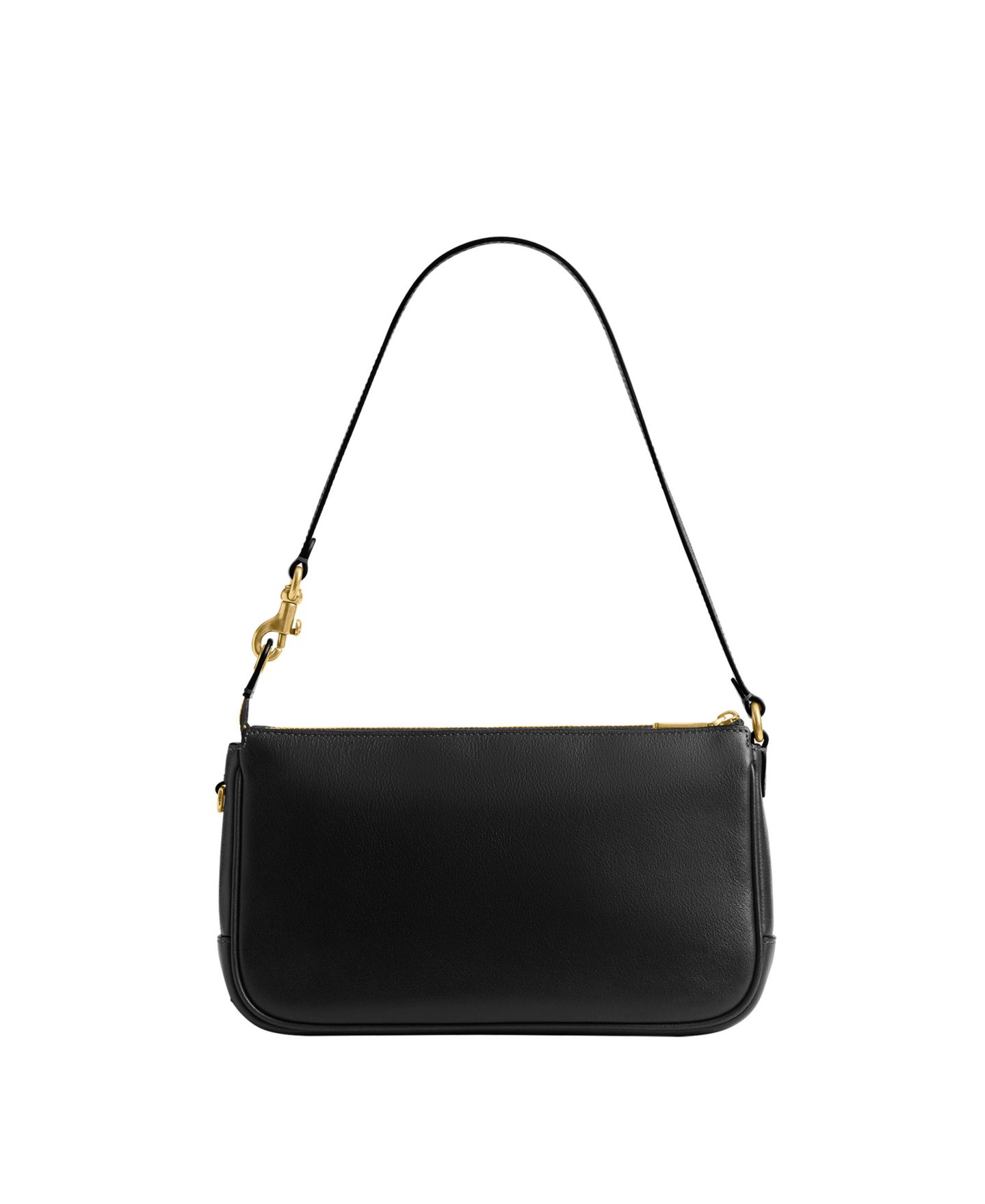 Женская сумка Coach Plaza Small Leather Slim Shoulder, цвет: Латунный / Чёрный — фото 2