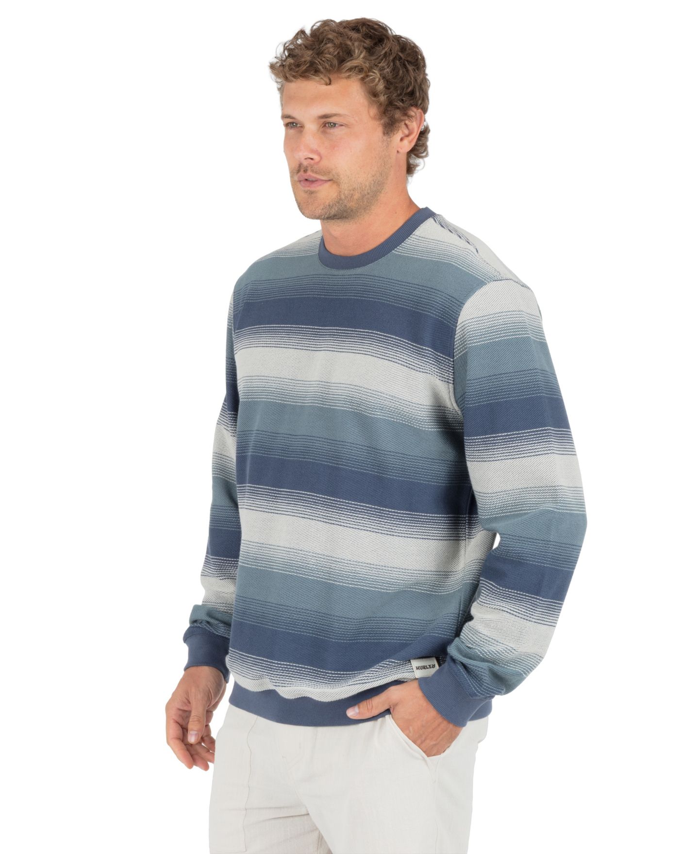 Мужская толстовка Hurley Hacienda Crewneck, цвет: Monsoon — фото 3