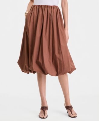 Women's Cotton Bubble Hem Midi Skirt