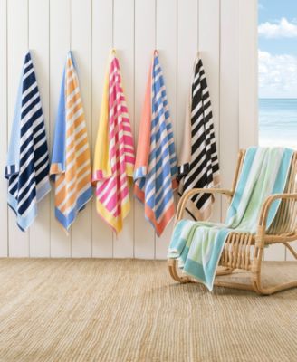 Frame Stripe Cotton Beach Towel, 40" x 70"