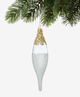 Gilded Glamour Glass Frosted Finial Ornament