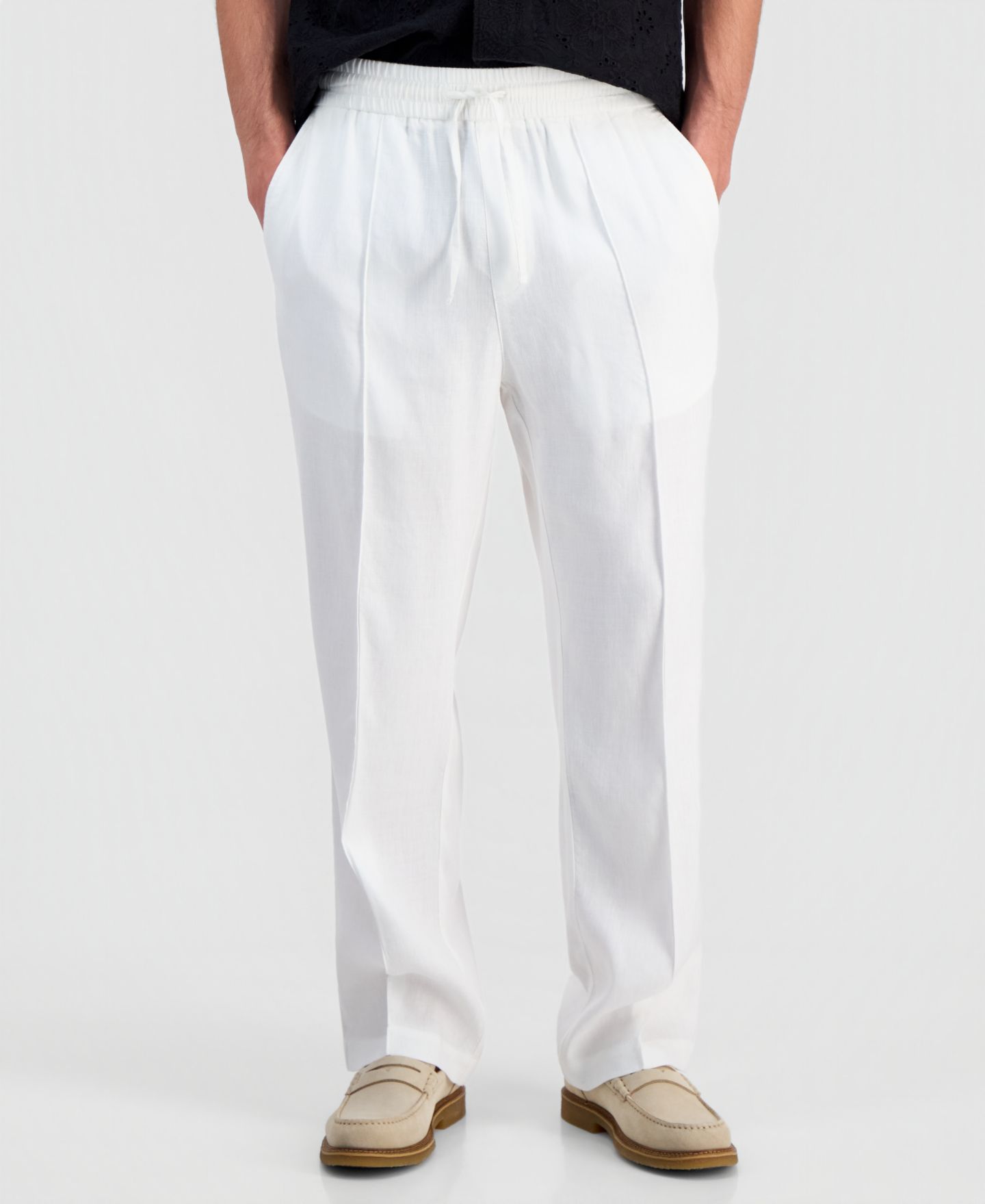 Мужские брюки Hugo Boss Cino Linen Trousers, цвет: Натуральный — фото 3