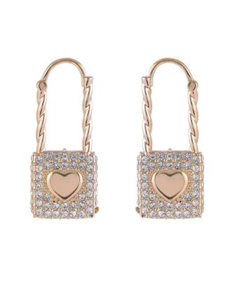 Heart & Stone Lock Earrings