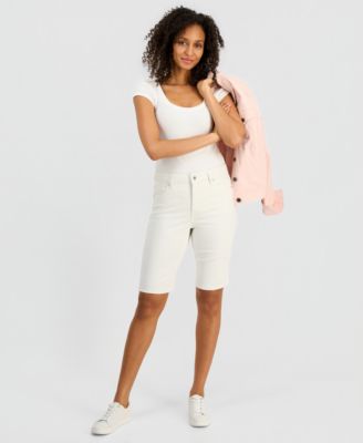 Women's Mid-Rise Denim Bermuda Shorts