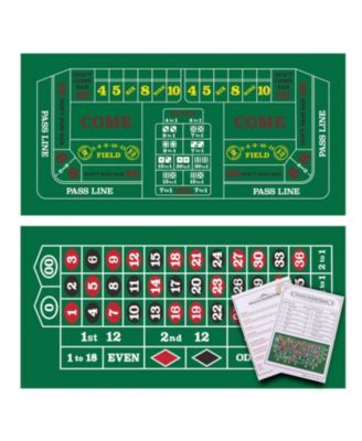 Las Vegas Style Casino Black Jack and Roulette Layout Mat with Instructions and Strategy Chart