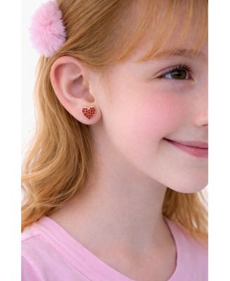 Girls Heart Hypoallergenic Earrings with Surgical Titanium Screwbacks