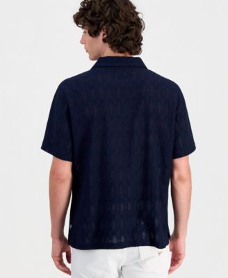 Men's Coastal Crochet Resort Knit Shirt