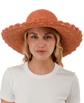 Scalloped Straw Sun Hat