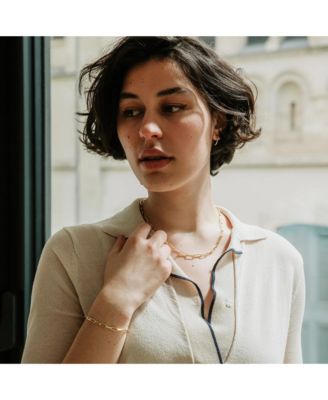 Women's Gold Chain Link Bracelet, 7" Chain