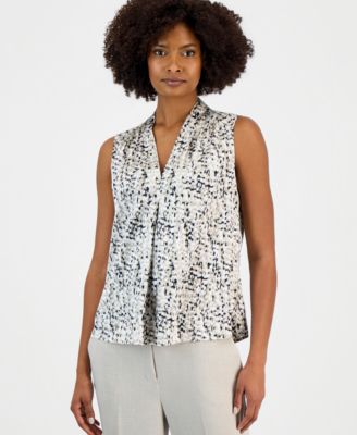 Women's Sleeveless V-Neck Printed Top