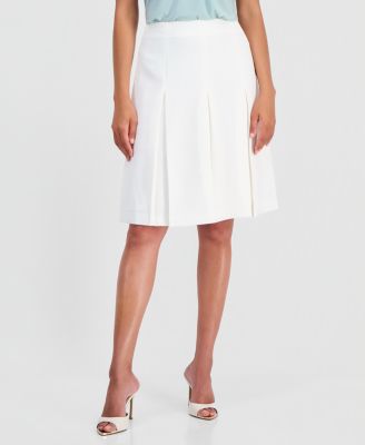 Petite Pleated Flare Midi Skirt