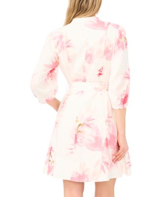 Women's Belted Button-Front Dress