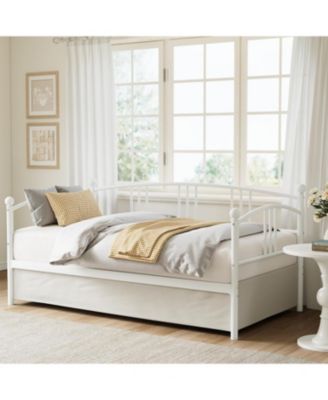 Daybed, Metal Sofa Bed Frame with Steel Slat Support for Living Room, Bedroom and Guest Room.