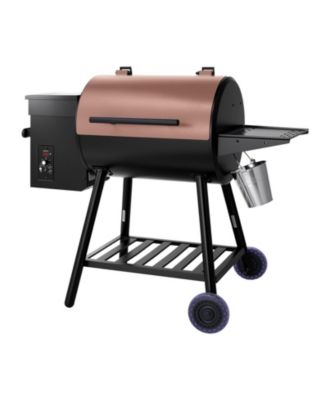 Wood Pellet Grill Smoker, 8-in-1 Outdoor BBQ, 456 Sq. In. Cooking Area, Digital Controller, Meat Probe, 500°F Max
