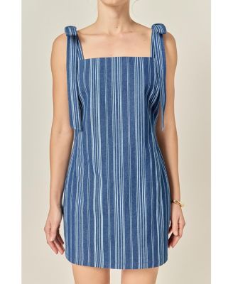 Women's Denim Stripe Mini Dress