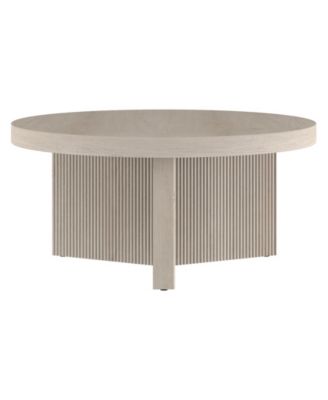 Holm 32" Wide Round Fluted Coffee Table