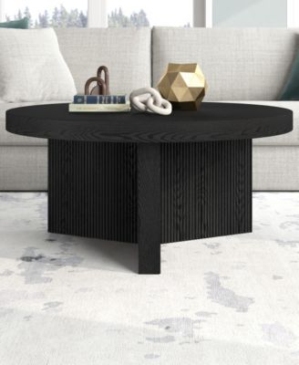 Holm 32" Wide Round Fluted Coffee Table