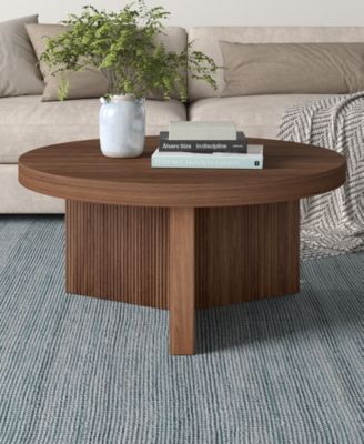 Holm 32" Wide Round Fluted Coffee Table