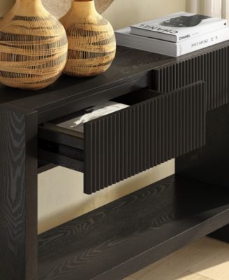 Manzanita 48" Solid Wood Wide Rectangular Fluted Console Table