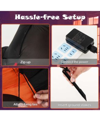 8 FT Inflatable Twin-Headed Dragon Decoration Giant Halloween Inflatables with 5 LED Lights 4 Flashing Lights & 2 Disco Lights