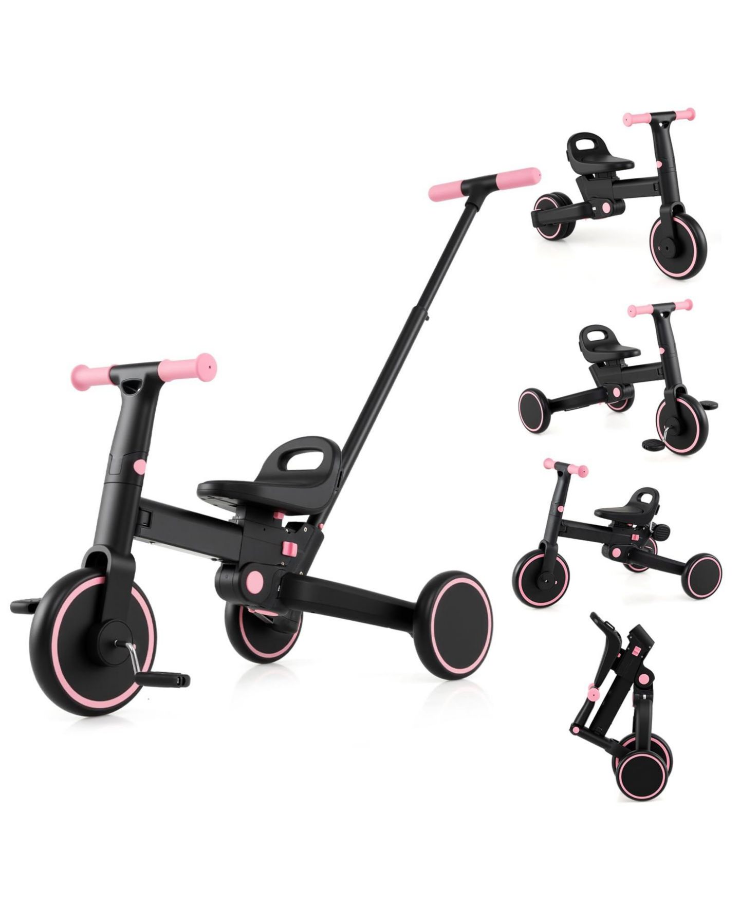 Детская игрушка Mecale 4-in-1 Foldable Tricycle With Push Handle, Ages 3+ — фото 1