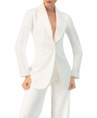 Women's Single Button Cotton Blazer