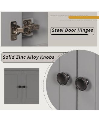 24" Bathroom Vanity with Ceramic Sink, Solid Wood Frame, Open Shelf Storage for Modern Small Spaces