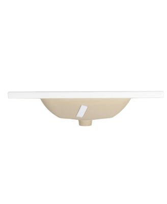 27.8" Rectangular Ceramic Bathroom Sink, Modern Vessel Basin with Overflow for Vanity Cabinet
