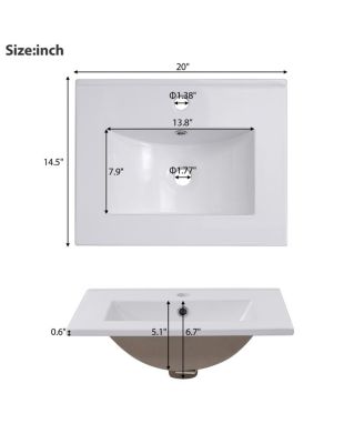 Small Bathroom Vanity Cabinet with Ceramic Sink, Soft Close Door & Ample Storage for Compact Spaces