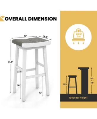 4 PCS Saddle Bar Stools Bar Height Backless Island Pub Chairs Kitchen