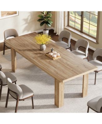 79 Inch Wood Dining Table for 6-8 People, Extra Long Kitchen Table