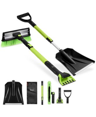 39" Extendable Snow Brush with Shovel, Squeegee and Ice Scraper with Storage Bag