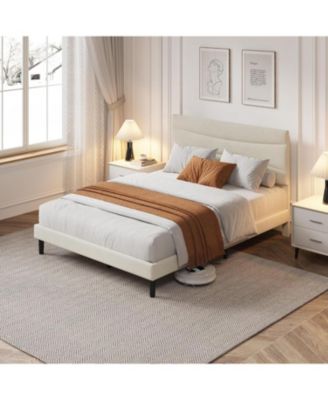 Bed Frame with Headboard, Velvet Upholstered Platform Bed Frame No Box Spring Needed with Under-Bed Storage and Strong Wood Slats Support.