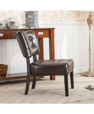 Blended Leather Accent Chair with Oversized Seat