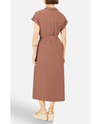 brown shirt dress women Coonie Midi Dress – BROWN 2 / BROWN