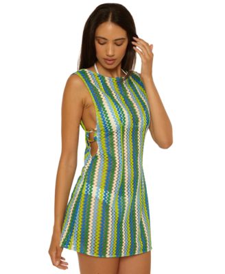 Women's Island Waves Crochet V-Neck Cover-Up Dress