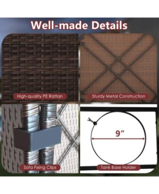 Set of 7 Patio Furniture Set 40000 BTU Gas Fire Pit Table Propane Tank Cover Table