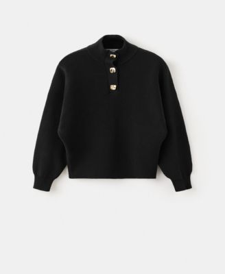 Women's Jewel Buttons Turtleneck Sweater