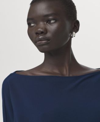 Women's Boat-Neck Ruched Dress