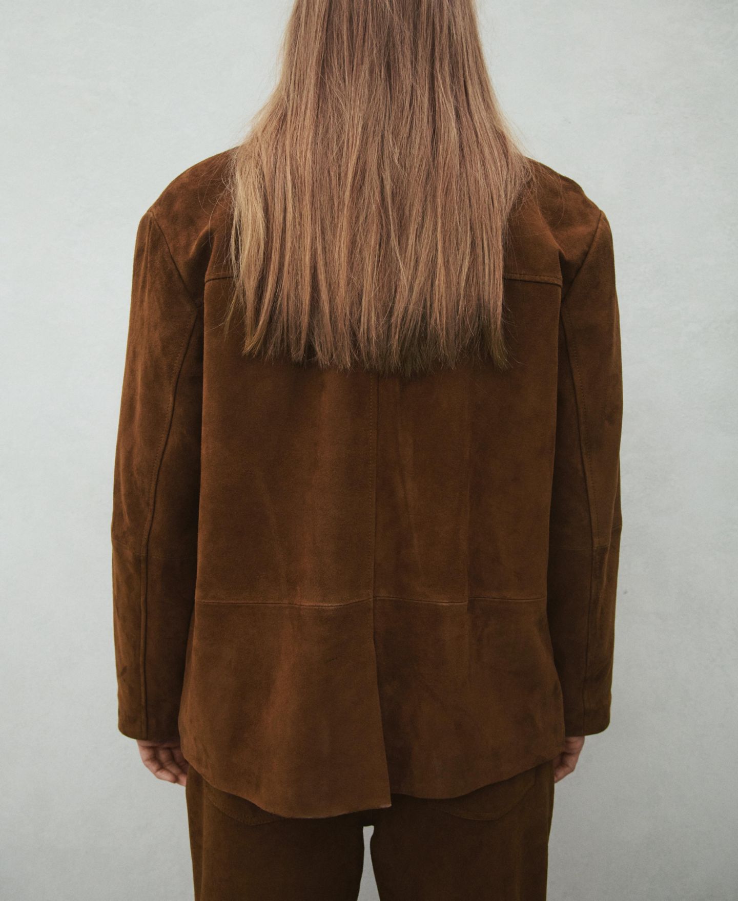 Женский пиджак MANGO Straight Suede Blazer, цвет: Коричневый — фото 3
