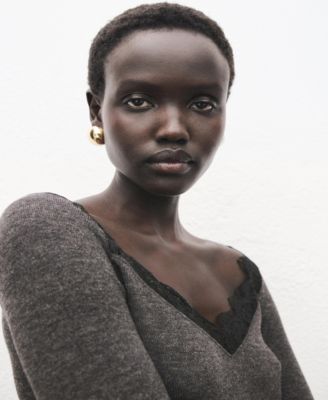 Women's Lace-Trimmed Scoop-Neck Top