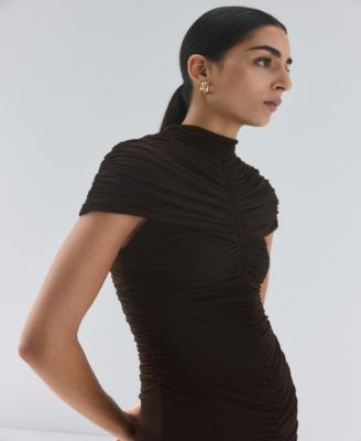 Women's Gathered Body Flared Dress