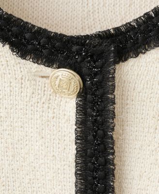 Women's Contrasting Ribbed Cardigan