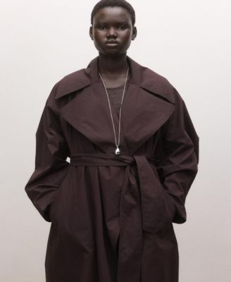 Women's Selection Cotton Trench with Maxi Lapels and Belt