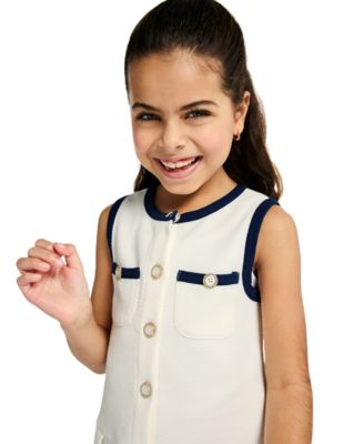 Girls' 2T-6X Popcorn Knit Pleated Tunic and Capri Leggings, 2-Piece Set