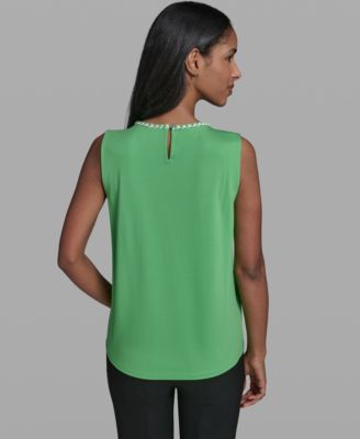 Women's Crew Neck Sleeveless Blouse