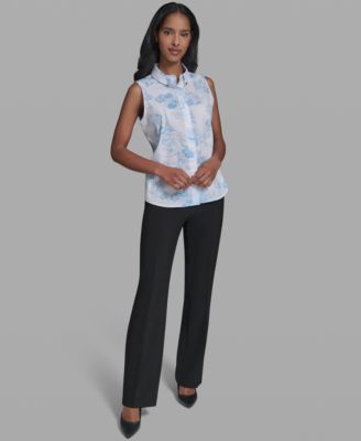 Women's Collared Sleeveless Blouse