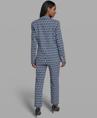 Women's One-Button Patterned Jacket