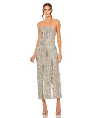 Women's Embellished Strapless Column Dress